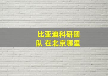 比亚迪科研团队 在北京哪里